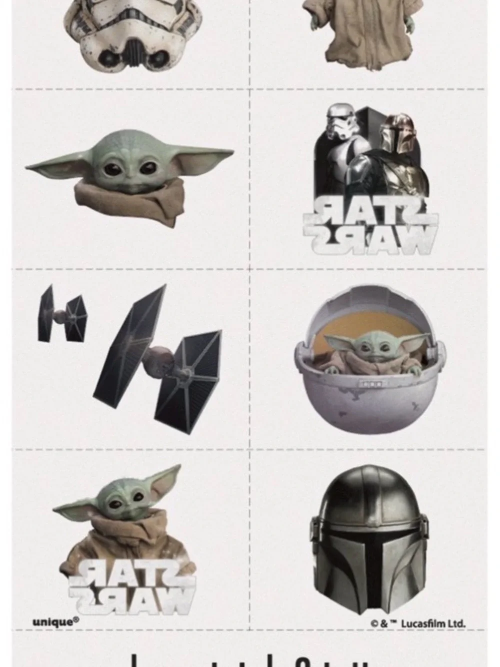 Star Wars The Mandalorian Favor Pack with Baby Yoda Prints - 48 Pieces